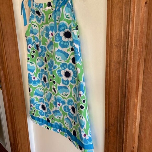 HANNA ANDERSSON Pillowcase Dress Blue Green Floral Print 130 - Picture 6 of 13